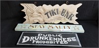 3) Decorative Wood Signs - TIKI BAR, STAY SALTY