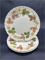 (3) Vintage Autumn Leaves by Metlox 10in Plates
