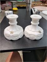 Authentic Westmoreland milk glass candle holders