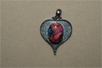 Sterling Heart Kingman Multi-Color Turquoise Pend.