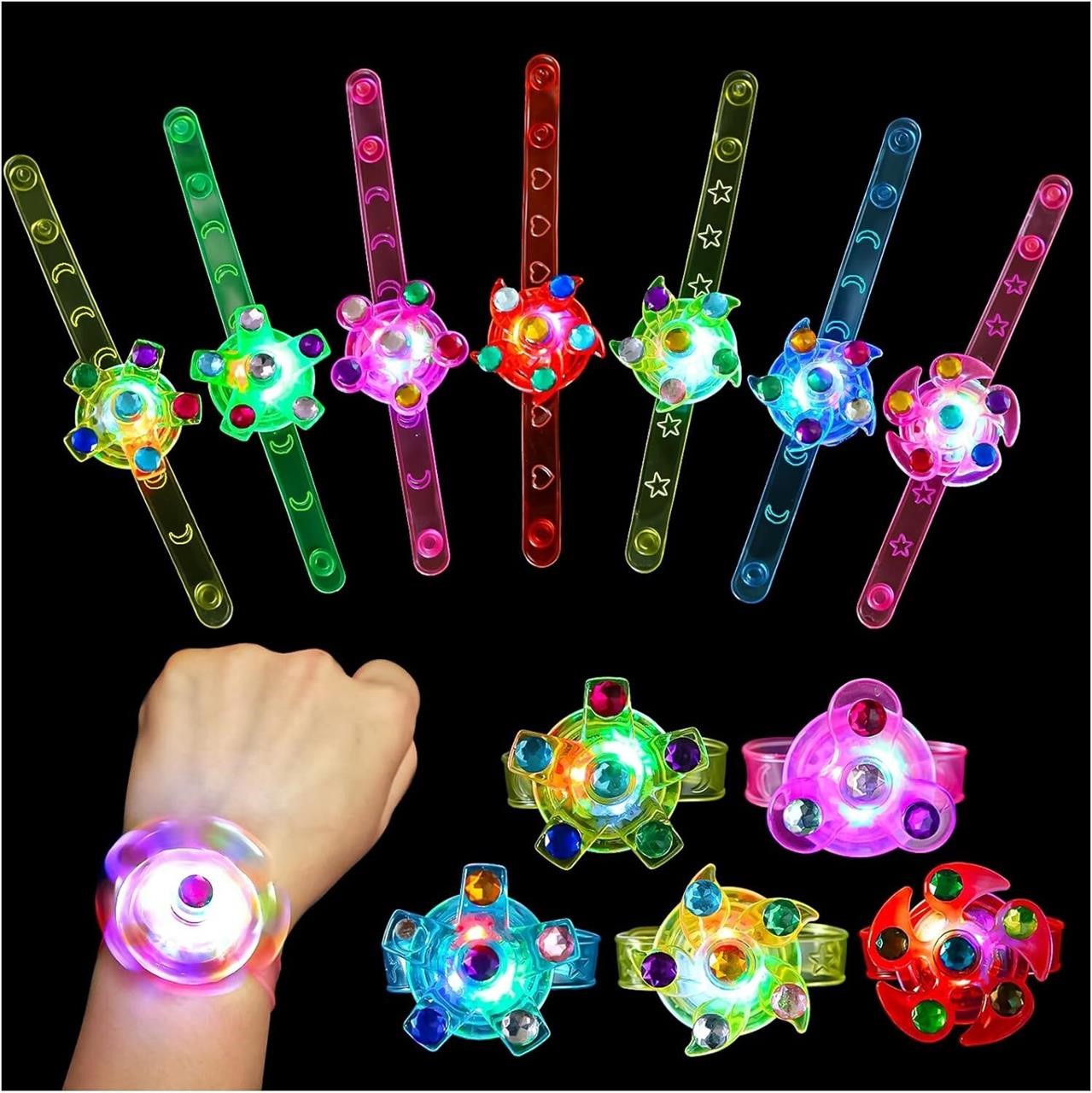 WELLVO 8 Pack LED Fidget Spinners  4-8 8-12