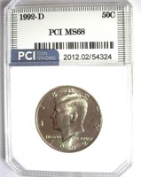 1992-D Kennedy MS68 LISTS $2850