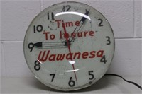 Vintage Wawanesa Clock 15.5D - not tested