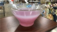 OMBRE PINK TO CLEAR CENTERPIECE BOWL