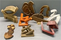 Modernist Wood Sculptures attrib Scurris