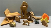 Modernist Wood Sculptures attrib Scurris