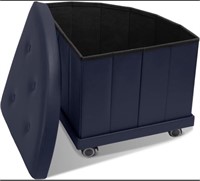 FB3382  HOUCHICS Folding Ottoman  Blue.