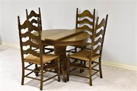 Antique Empire Dining Table & Ladderback Chairs