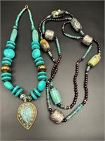 Two vintage Tibetan style necklaces