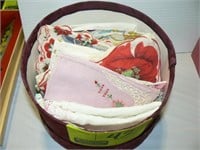 HAT BOX FILLED WITH HANKIES