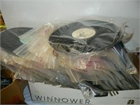 LARGE BOX OF RECORD ALBUMS WITHOUT SLEEVES--SOME