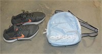 ADIDAS BACKPACK & NIKE RUNNING SHOES SIZE 6.5