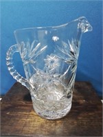 pattern glass water pitcher 8 inches tall