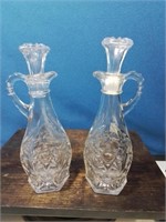 Peter and glass vinegar and oil carafes with