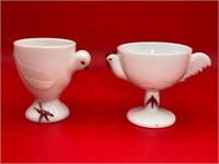 Westmoreland Milkglass Chick & Hen Egg Cups