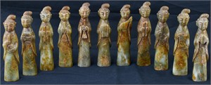 11 Chinese Jade Women Statue Carvings