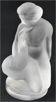 Lalique France Crystal Leda & the Swan Figure