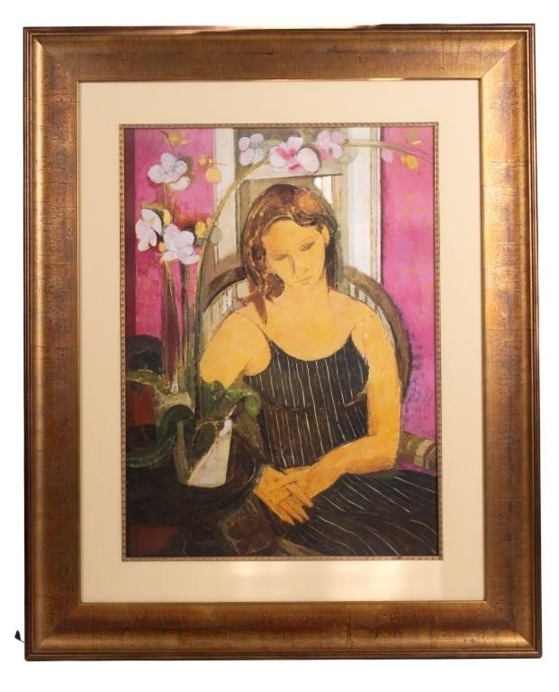 Large Shadow Catcher Art, Girl with Orchid