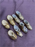 Gold porcelain ceramic shoe lot