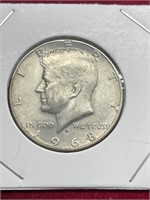 1968 D Kennedy half dollar coin 40% silver
