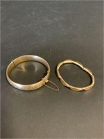 2 vintage gold filled bracelets 2 1/4 inch