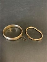 2 vintage gold filled bracelets 2 1/4 inch