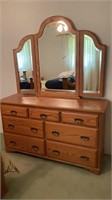 Dresser with Mirror, 7 Drawers