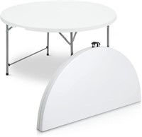 4.5Ft Round Folding Table, Indoor Outdoor Plastig