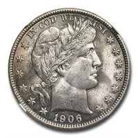1906-D Barber Half Dollar MS-64 NGC