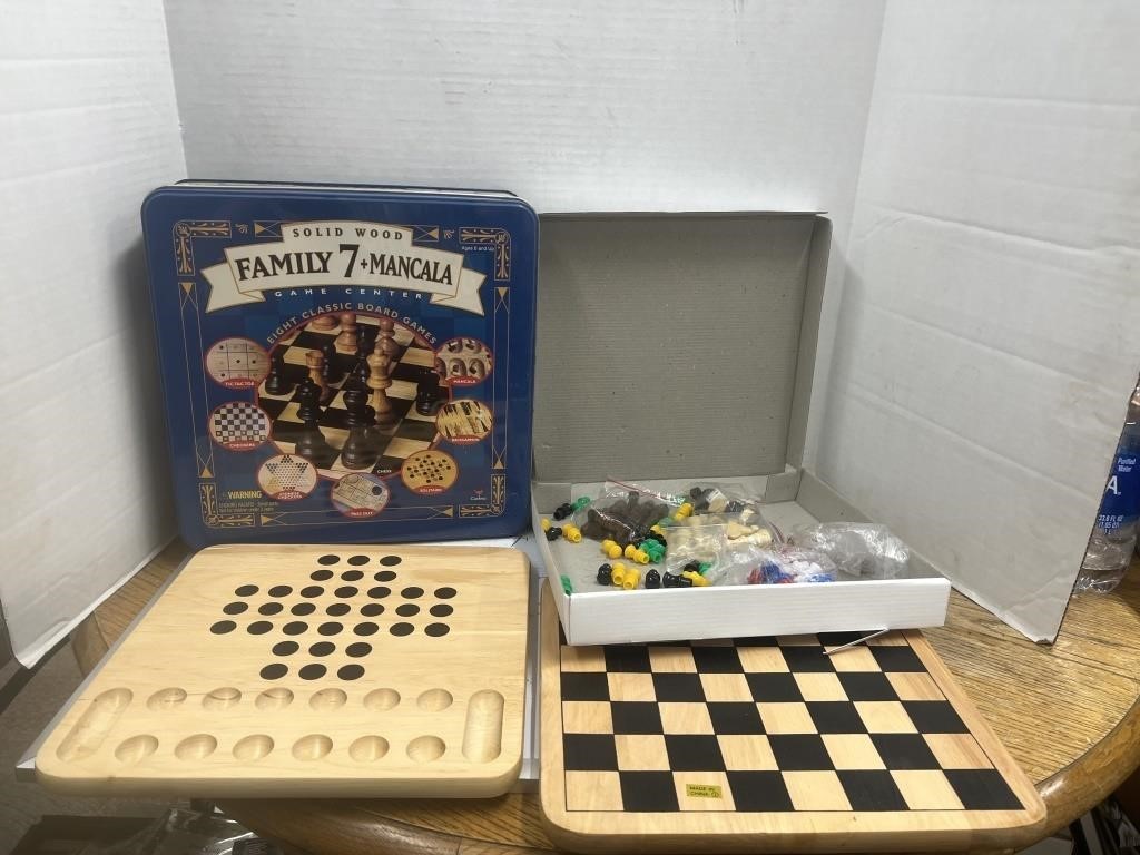 7 in 1 Solid Wood Family Board Game Set