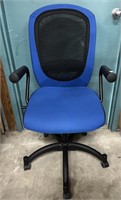 Rolling Adjustable Blue Desk Chair , Breathable