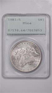 1881-S Morgan Silver $ PCGS MS64