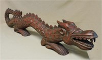 Large Carved Wooden Dragon.