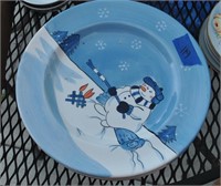 4 snowman plates