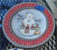 4 oneida snowman salad plates