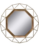 Gold Geometric Wall Mirror, 28inx28in