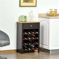 HOMCOM Wine Bar Cabinet, 16-Bottle Holder
