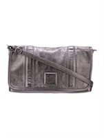 Longchamp Grey Metallic Leather Animal Shldr Bag