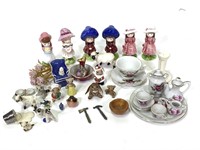 Vtg. Minature China Sets and Figurines+