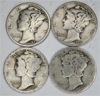 1929-27d-17d-20d Better Dates Mercury Dimes
