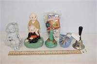 Japanese Figurine, School Bell, Mini Vase