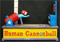 Cast iron mechanical Human Cannonball bank
