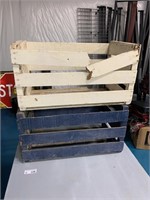 (2) Wood Vegetable Crates