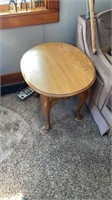 Oak round side table
