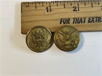 2 Antique World War 1 US Army Buttons