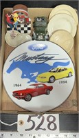 Ford Mustang Plate, Coca-Cola Figurine & More