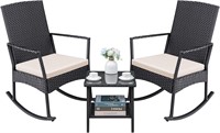 Greesum 3pc Patio Set  Wicker Chairs  Table