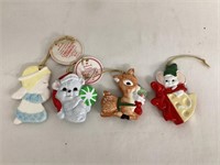 1980s Hallmark Ceramic Christmas Trimmers