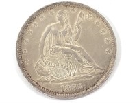 1839 Seated Half Dollar with Drapery