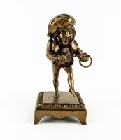 Bronze Walking Man Match Safe / Matchstick Holder